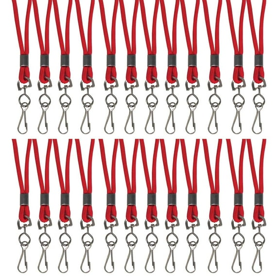 C-Line Standard Lanyard, Red, Swivel Hook, Pack of 24