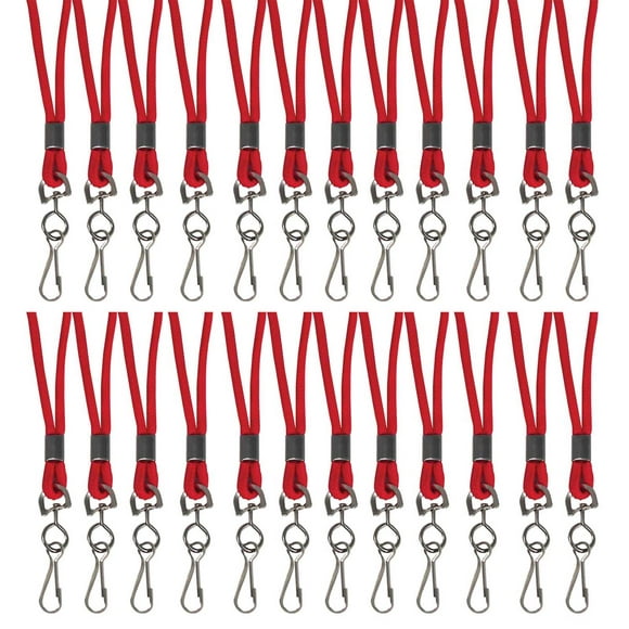 C-Line Standard Lanyard, Red, Swivel Hook, Pack of 24