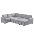 thumbnail image 5 of 115.5" Wide Fabric Linen Left Hand Facing Sectional Sleeper Sofa Bed-LightGray, 5 of 6