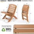 thumbnail image 2 of VINGLI Portable Adirondack Chairs Set of 4, Folding Plastic Adirondack Chair for All Weathers, Outdoor Fire Pit Chairs for Patio Poolside Porch Beach, Capacity 350 LBS, Teak, 2 of 6