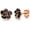 0.35 Black flower/Rose gold, variant on Rose Flower Stud Earrings for Women Sensitive Ears, Hypoallergenic Cute Gold And Silver Rose Flower Earrings Studs for Women Nickel Free