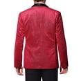 thumbnail image 3 of CHAQUETA DE TRAJE CHIC PARA HOMBRE CON SOLAPA DE CHALECO Y UN BOTÓN, TEJIDO METÁLICO BRILLANTE, BLAZERS L BURDEOS, 3 of 5