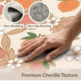 thumbnail image 6 of ODIKA 5'x7' Washable Area Rug Non-Slip, Chair-Friendly Fruit Garden Peach Branch Floral Border Cottage Style for Dining Room, Under Table, Home Office, 6 of 7