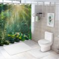 thumbnail image 7 of Orinice Rainforest shower curtain green tree forest plant sunlight primitive natural landscape polyester fabric set 36x72, 7 of 7