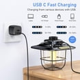 thumbnail image 5 of Rechargeable Camping Lantern, Retro USB Rechargeable LED Camping Lamp C-Warm & Natural Light, Stepless Dimming, Bright 13H + Battery Life, Portable &, 5 of 5