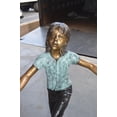 thumbnail image 4 of Nifao Three children happily holding hands bronze statue – Home Office Decor Sculpture, 31"L x 19"W x 41"H, 4 of 11