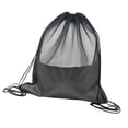 thumbnail image 1 of Mochila de malla con cordón ajustable, bolsa de baloncesto, mochila de día, tela de malla ligera Oxford Negro, 1 of 9