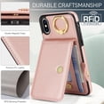 thumbnail image 6 of Allytechgroup iPhone XS Max Wallet Case, Ring Holder Stand Cards Slots Shockproof Retro Flip Back Cover Phone Case for Apple iPhone XS Max, Rosegold, 6 of 8
