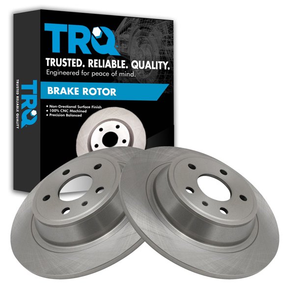 TRQ Rear Brake Rotors Set Solid Fits Select 2013-2020 Ford Fusion 2013-2016 Lincoln MKZ