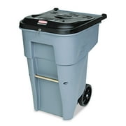 Rubbermaid Commercial Brute Confidential Document Roll-Out Container, Square, Poly, 65gal, Gray by RUBBERMAID COMMERCIAL PROD.
