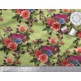 thumbnail image 2 of Soimoi Cotton Voile Fabric Geometric,Leaves & Peony Floral Printed Fabric 1 Yard 42 Inch Wide, 2 of 3