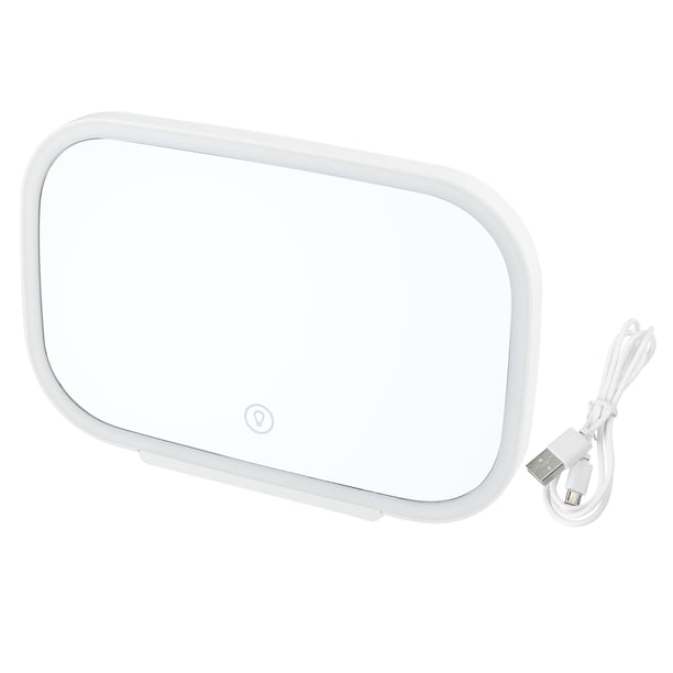 Espejo de maquillaje para automóvil Unique Bargains Espejo de vanidad blanco Luz táctil LED 3 modos de iluminación
