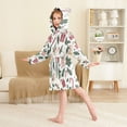thumbnail image 4 of FORMRS Niños Bathrobe Unisex Hooded Robe Soft Plush Pajamas Sleepwear, Size 7-9T, White Christmas Holly, 4 of 7