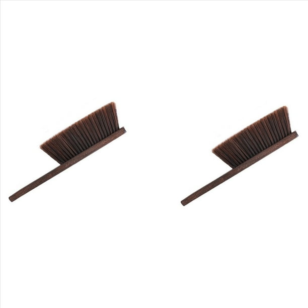 2X Cepillos de Limpieza de Escoba de Mano: Cepillo para Polvo de Cerdas Suaves para Limpiar Coche/Cama/Sofá, Manejar de Madera