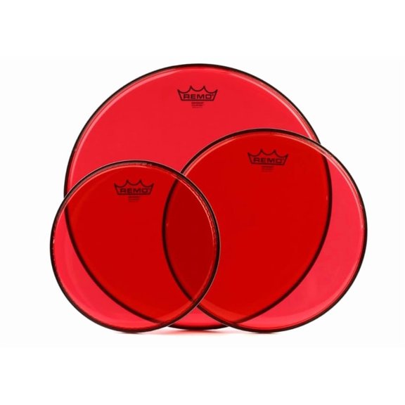 Parche para Batería Remo Emperor Colortone Rojo 10/12/16" Paquete de 3