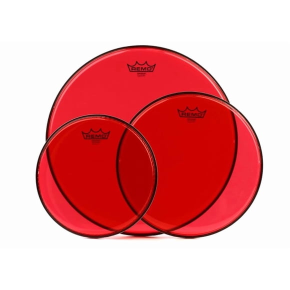 Parche para Batería Remo Emperor Colortone Rojo 10/12/16" Paquete de 3