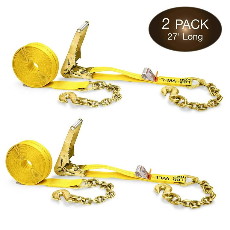 2 in. x 27 ft. x 10,000 lb. Ratchet with Chain End 2 in. x 27 ft. x 10,000 lb. Ratchet with Chain End