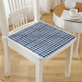 thumbnail image 2 of Plaid Chair Pads, Soft Non-Slip Cotton Seat Cushions Kitchen Dining Chair Pads with Ties Office Car Sitting Chair Pads Washable (Blue), 2 of 6
