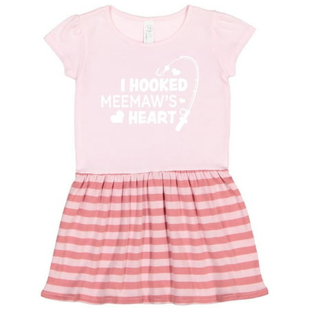 

Inktastic I Hooked Meemaw s Heart with Fishing Rod Gift Toddler Girl Dress