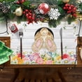 thumbnail image 2 of GUANGHONG Easter Bunny Egg Pattern Linen Print Kitchen Dining Room Insulated Decorative Placemat（9）, 2 of 7