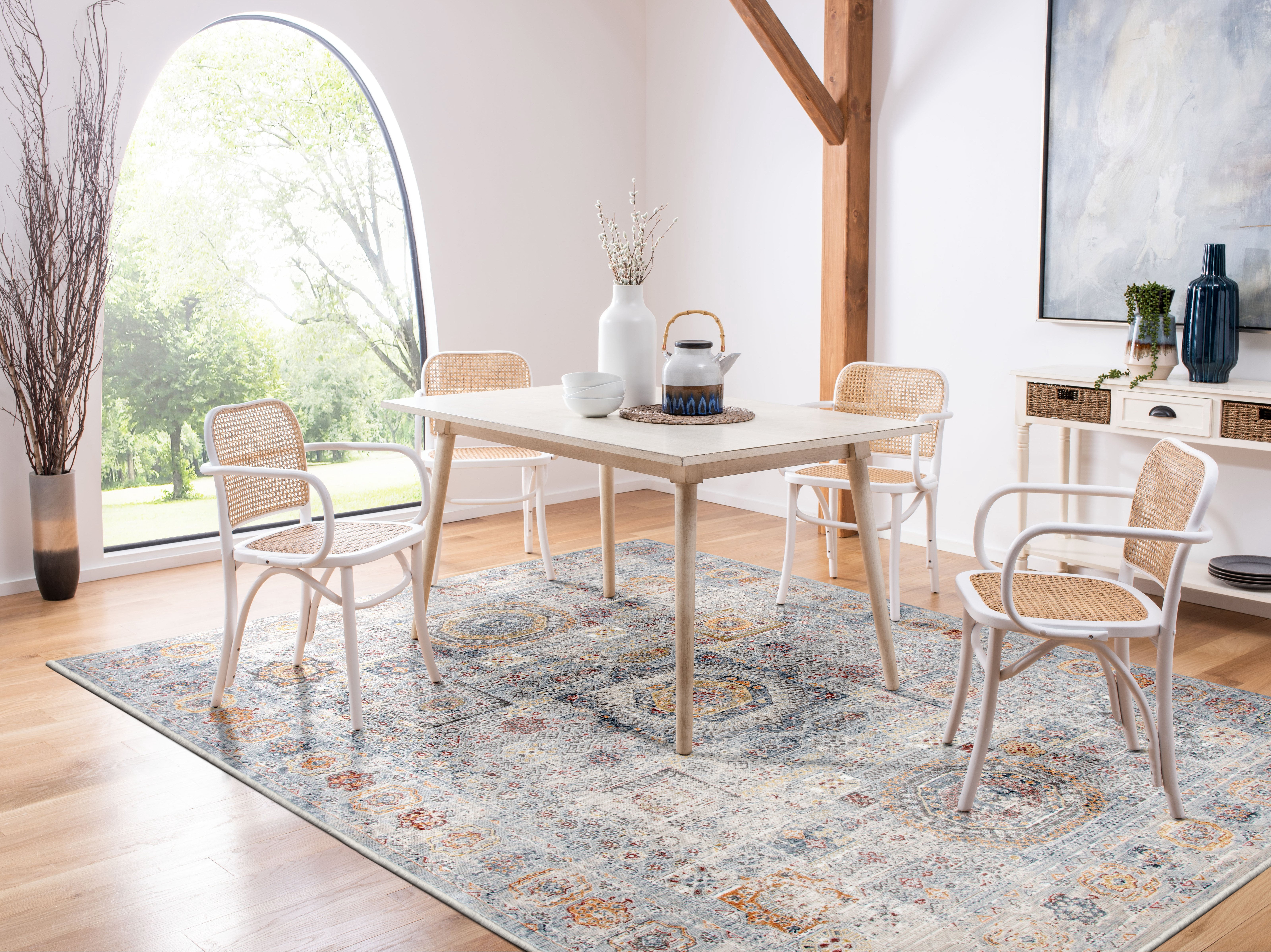 Safavieh History Stanice Oriental Area Rug, Light Gray/Gold, 6'7" x 6'7" Square