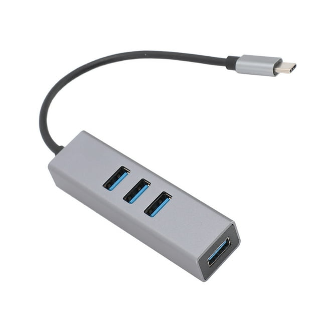 HUB USB C, Transmisión De Alta Velocidad aleación De Aluminio Gris Hub De Datos USB C De 4 Puertos 5 Gbps Plug And Play Para Computadora