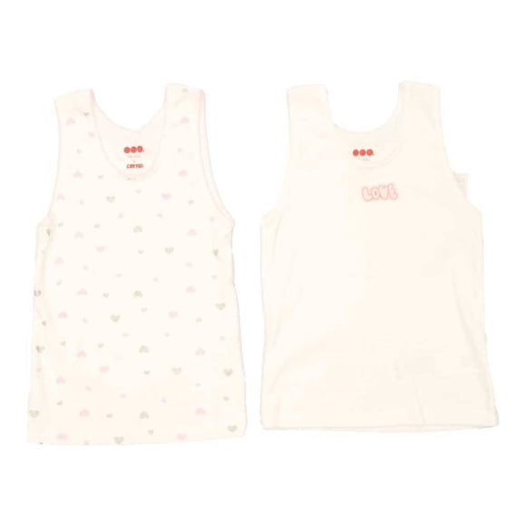 Camisetas Baby Creysi para Niña con Estampado Blanco 2 Piezas Talla CH