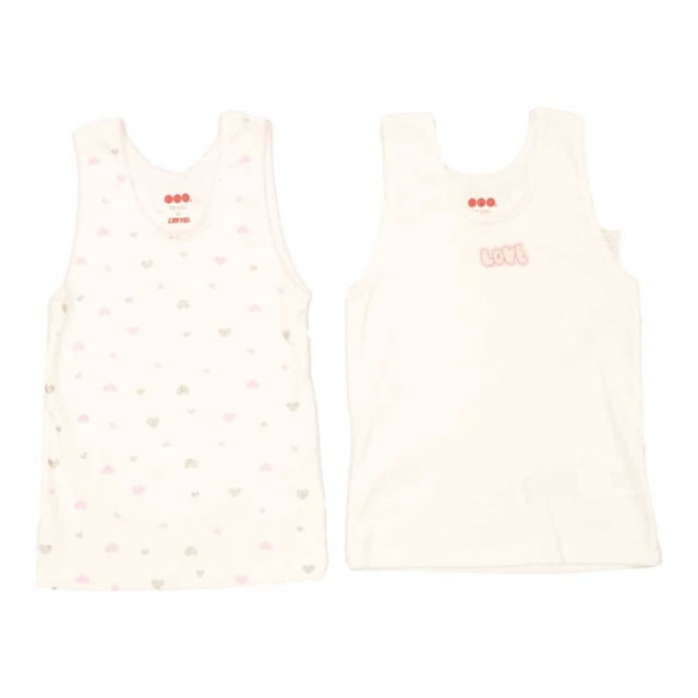 Camisetas Baby Creysi para Niña con Estampado Blanco 2 Piezas Talla CH