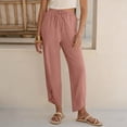 thumbnail image 4 of Tqcoqu Womens Wide Leg Pants Palazzo Casual Flowy Beach Vacation Cropped Summer Drawstring with Pockets,Watermelon Red,Women's S-XXL, 4 of 6