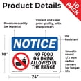 thumbnail image 2 of No Food Or Drink Allowed In The Range With Symbol OSHA Notice Vinyl Decal Label 24 Inch x 18 Inch - 10 Pack, 2 of 6