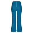 thumbnail image 4 of hoksml Women's High Waist Flare Pants, Solid Color Stretch Yoga Pants with Back Zipper, 4 of 8
