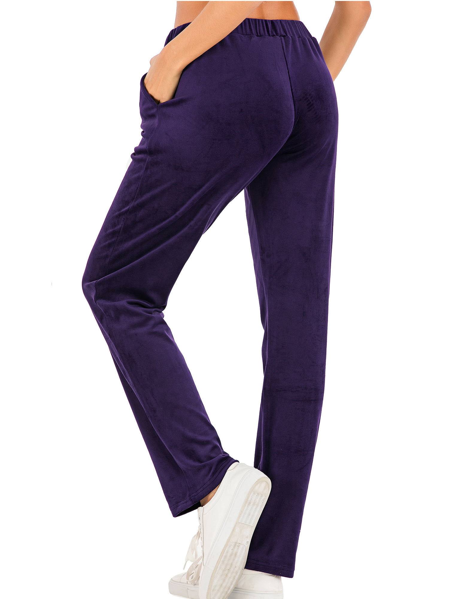 Fashion Ladies' Ultra Soft Velour Tracksuit Pants Active Pants Casual ...