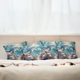thumbnail image 4 of Ambesonne Whale Throw Pillow Cover Pack of 4, Aqua Art Deep Ocean Cartoon, 4 Pcs-26" x 26", Sea Blue and Coral, 4 of 5