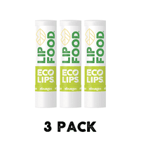 Eco Lips LIP FOOD® Nourish (Lemon Spirulina) Organic Lip Balm, 3 Pack