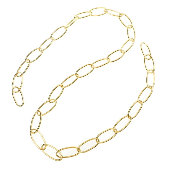 FRCOLOR 1 Pair Golden Iron Light Chain for Chandelier Accessory Simple Appearance 100X0.7In