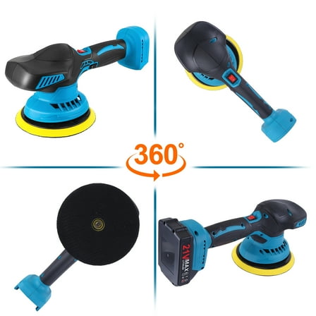 Cordless Car Buffer Polisher 21V Car Polishing Machine with Attachments 6 Speeds Cordless Polisher