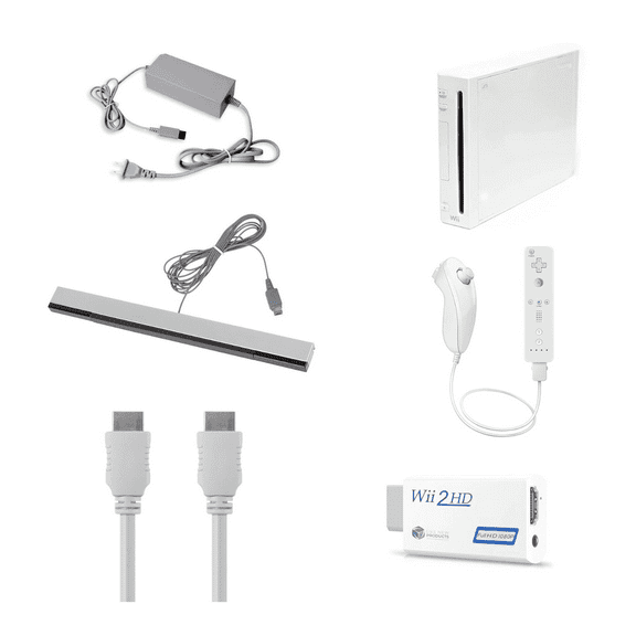 Pre-Owned Nintendo Wii Console, White Premium HDMI Bundle