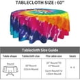 thumbnail image 5 of Round Tablecloth 60 inch, Tie Dye Round Table Cloth, Stain Resistance, Water Repellent and Wrinkle-Free, Colorful Circle Tablecloth for Home Kitchen Dining Party Patio Indoor and Outdoor Use, 5 of 6