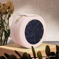 thumbnail image 6 of Naloa Copper-Gold Gloss Outline Flower Round Jewelry Box, Travel Jewelry Organizer, 3.9 x 3.9 x 2in Jewelry Storage Box for Women-Pink, 6 of 7