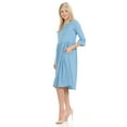 thumbnail image 2 of Pastel by Vivienne Women's Babydoll Midi Dress with Ruffle Sleeve and Side Pockets Dusty Blue Small, 2 of 3