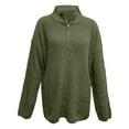 thumbnail image 4 of Sweaters For Women Knit Long Sleeve 1/4 Zip Pullover Turtleneck Casual Classic Solid Color Sweater M Womens Sweaters, 4 of 7