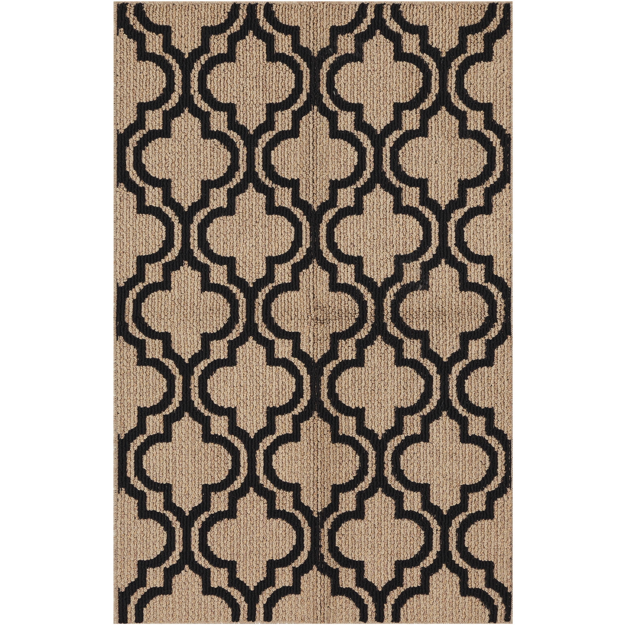Mainstays Black Trellis Accent Rug, Black And Tan Rugs