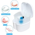 thumbnail image 2 of Keedolla 2 Pack Denture Bath Case Partial Denture Cup Retainer Cleaning Container, Denture Wash Container Retainer Bath Box Cup Case - Black and White, 2 of 8