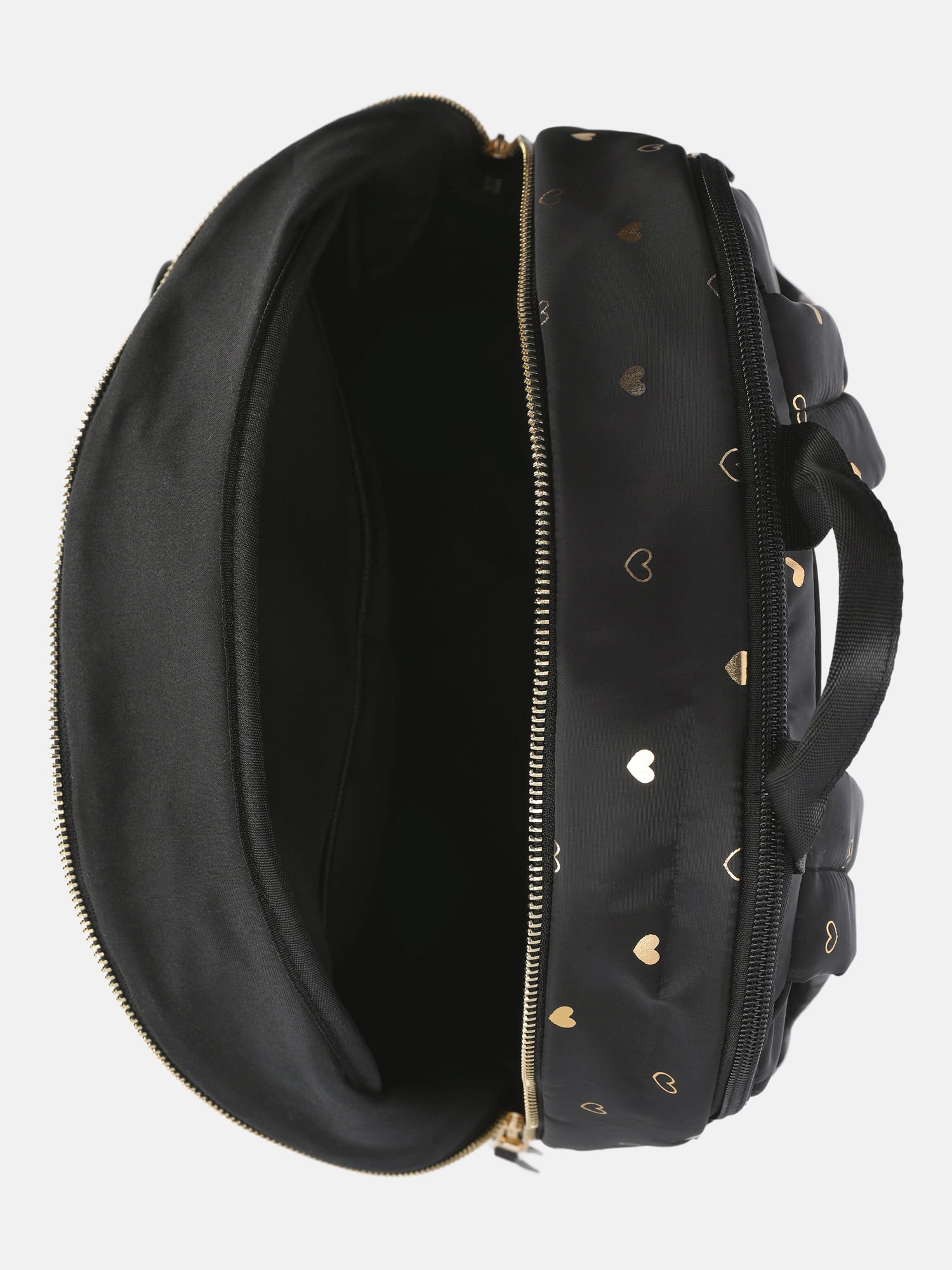 MNYC Women's Chain Pocket Dome Backpack Black Metallic