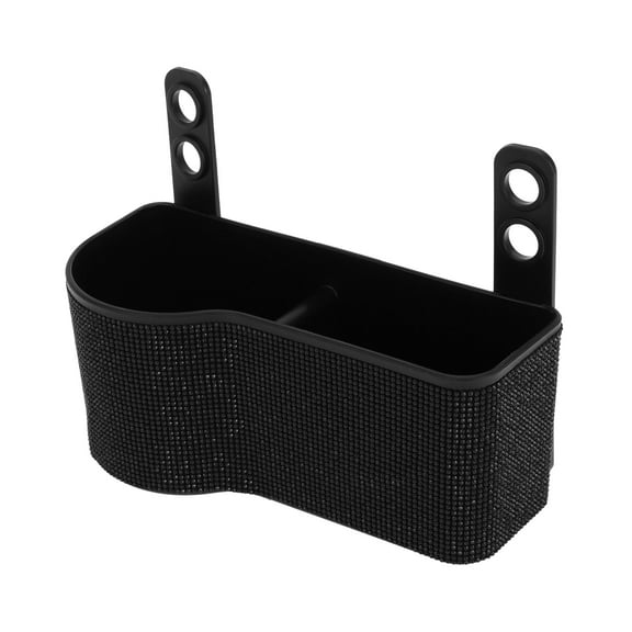 Unique Bargains Car Trash Can Portable Front Seats Trash Bin Black 1 Pc 7.5" Length 3.2" Width 3.5" Height Plastic
