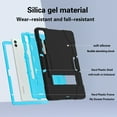thumbnail image 3 of Dteck Case for Samsung Galaxy Tab S9 Plus 12.4" 2023, Heavy Duty Shockproof Rugged Protective Case with Built-in Stand,Black+Blue, 3 of 6