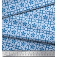thumbnail image 3 of Soimoi Blue Moss Georgette Fabric Talavera Poblana Ethnic Print Fabric by Yard 42 Inch Wide, 3 of 3