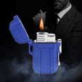 thumbnail image 4 of Portable Gas Lighter Waterproof Windproof Lighter Igniter for Smoker Cigarettes Cigar (Blue), 4 of 8