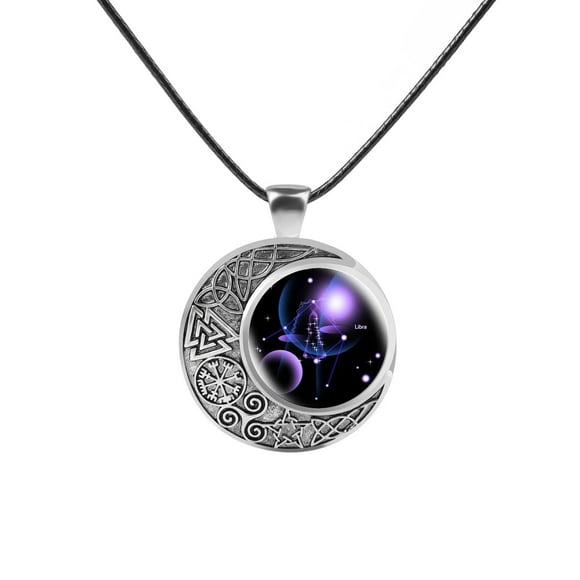 Constellation Necklace Gifts For Mom, Xinsrenus Astrology Pendant Zodiac Jewelry For Women, Alloy Plated Glass Dainty Birthday Christmas Present For Her