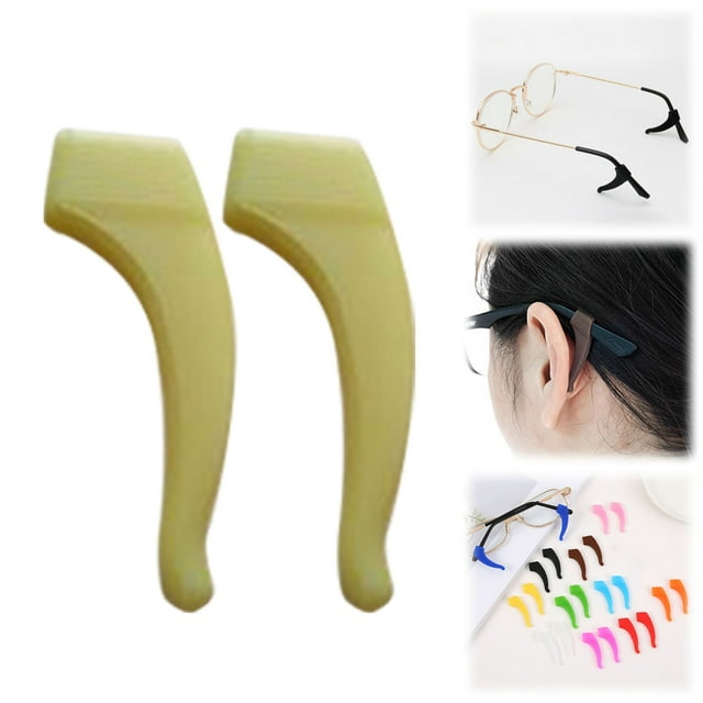 Eyeglass Retainer Strap, Anti-Slip Eyeglass Retainers - Silicone Ear Grips with Secure Hook Design, Comfortable Solution for Active Lifestyles & Sports, Anti Slip Glasses Holder, Yellow